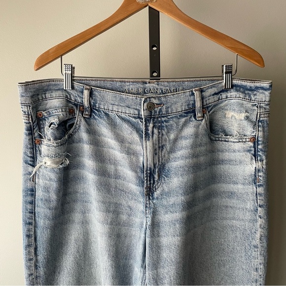 American Eagle Stovepipe Jeans Distressed Destroyed Frayed Ripped Plus Size 16 - Picture 5 of 8